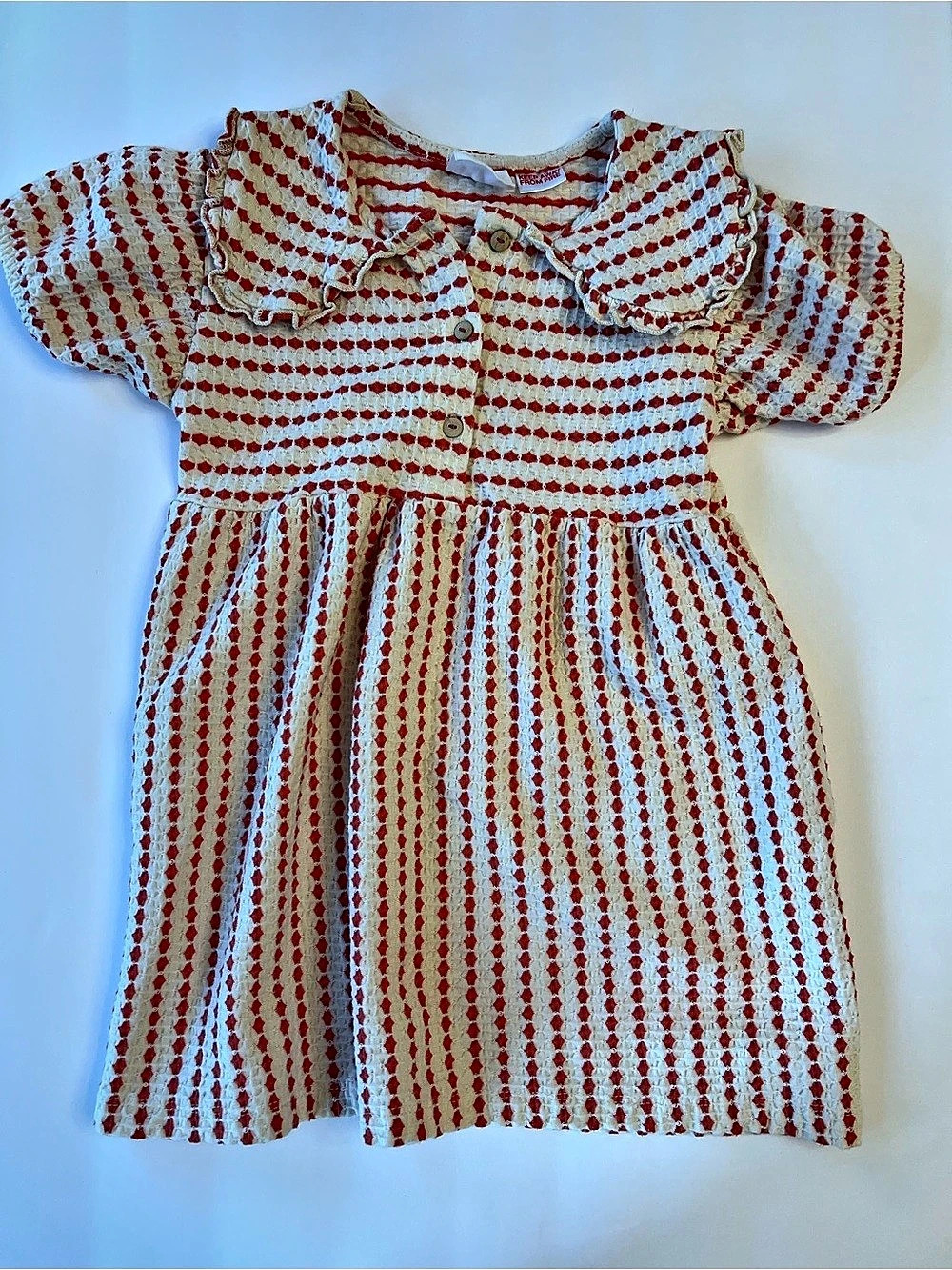 Zara 2-3Y Red & White Striped Dress